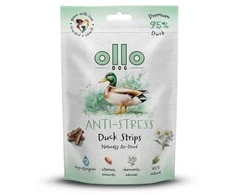 Šunų Priedas - OLLO Orkaitėje Džiovinti Antistresiniai Anties Juostelės 80g Hipoalerginės Be Glitimo