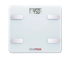 Svarstyklės Sveikata ir asmeninė priežiūra - Rossmax WF262 Kūno riebalų matuoklis, Bluetooth, 150 kg talpa, balta