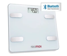 Svarstyklės Sveikata ir asmeninė priežiūra - Rossmax WF262 Kūno riebalų matuoklis, Bluetooth, 150 kg talpa, balta
