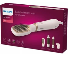 Sveikata ir asmeninė priežiūra - Philips BHA310/00 Oro formuotojas su 3 šildymo lygiais, 2 greičio nustatymais, jonų funkcija - Auksinė, Balta
