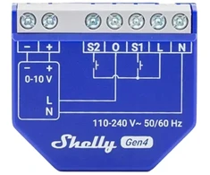 Šviesos reguliatorius - Shelly Dimmer 0/1-10V PM Gen4 Mėlyna