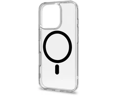 Telefono dėklas - Celly GELSKINMAG1113B „MagSafe“ dėklas, skirtas iPhone 16 Pro, skaidrus/juodas