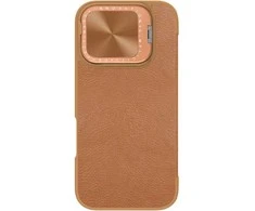 Dėklas Nillkin Qin Prop Leather iPhone 16 (ruda)
