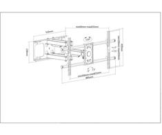 Televizoriaus Laikiklis - Manhattan Pilnai Judantis Sieninis Laikiklis 37-75" Juodas