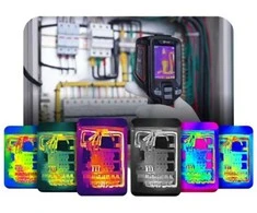 „Guide Sensmart E2+“ terminio vaizdo kamera. Vanadžio oksidas. Neaušinami židinio plokštumos masyvai. Juodas. 256 x 192 pikselių. Integruotas LCD ekranas.