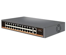Tinklo Jungiklis - HiSmart 24-Port PoE Jungiklis 400W Galia 2G Uplink Juodas