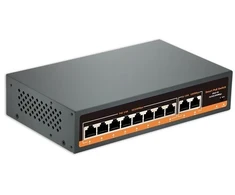Tinklo Jungiklis - HiSmart 8-Port PoE Jungiklis 120W Energijos Biudžetas, IEEE802.3af/at, Juodas