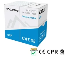 Tinklo Kabelis - LANBERG UTP CAT.5E 305M Pilkas