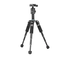 Tripodas - Fotopro M-5 Mini 2 Tripodas su FPH-53P Galva, 8kg Apkrovos Talpa, 13.9–48.6 cm, Aliuminis Juodas