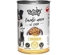 TufTuf Šunų Maistas - TUF TUF Mėsos Gabaliukai su Paukštiena 1250g