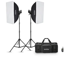 Uitgelicht Studijos blykstės rinkinys - Godox MS300V F Dual Flash 300Ws With Softboxes