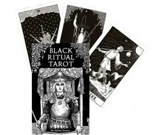 Us Games Systems Taro Kortų Rinkinys - Juodasis Ritualinis Taro 78 Kortos 56 Puslapių Knygelė 13.5x8.5x4 cm