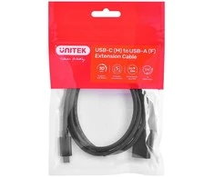 Laido adapteris Unitek (C476BK-1M) USB-C (M) – USB-A (F) 10Gbps 60 W