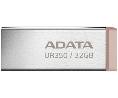 USB Atmintinė - ADATA UR350 32GB, 100 MB/s, Metalinė Dėžutė, Ruda