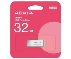 USB Atmintinė - ADATA UR350 32GB, 100 MB/s, Metalinė Dėžutė, Ruda