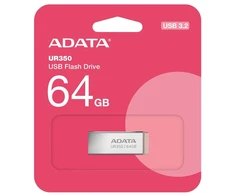 USB Atmintinė - ADATA UR350 64 GB, 100 MB/s, Metalinė Dėžutė Bronzinė