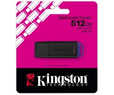 Kingston Technology DataTraveler 512GB Portable USB 3.2 Gen 1 Exodia Juodas/Violetinė
