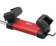 USB Atmintinė - Silicon Power DS72 250GB USB Type-A/Type-C 3.2 Gen 2 Raudona