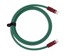 USB-C kabelis - Newell USB-C 100W 2m silikoninis žalias-bordo
