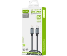 USB-C Laidas - D-Fruit DF440C USB-C–USB-C 1 m, Pilkas