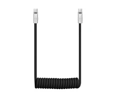 USB-C Laidas - Newell USB-C 100W Energijos Perdavimo Silikoninė Spiralė 2m Juoda