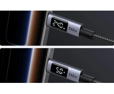 USB-C į USB-C laidas Ugreen L530, PD 240W, 480Mbps, su ekranėliu, 2 m (juoda)