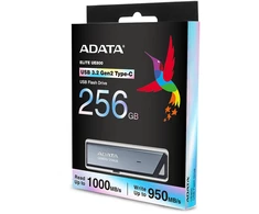 USB Flash Drive - ADATA UE800 256 GB, 1000 MB/s Skaitymas, 950 MB/s Rašymas, Sidabrinė