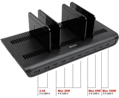 USB įkrovimo stotelė - Lindy 240 W 10 prievadų