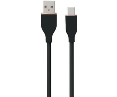 USB Kabelis - HiSmart Silikoninis Type-A į Type-C 18W 480Mbps Juodas