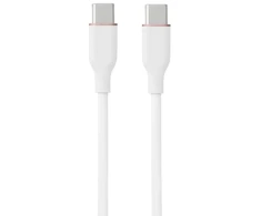 USB Kabelis - HiSmart Silikoninis Type-C 100W 2m Baltas