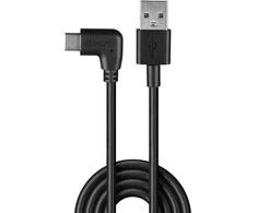 USB Kabelis - LINDY USB 2.0 tipo A į C Laidas, 90° Dešinysis Kampas, M/M, 0.5 m, Juodas