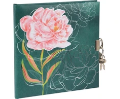 Užrašų knygelė - GOLDBUCH 44414 Peonija 96 Puslapiai, Užrakinta, 17x17 cm, Balta
