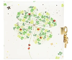 Užrašų knygelė - GOLDBUCH 44423 Lucky Clover 96 Puslapių, Užraktas, 17x17 cm, Balta