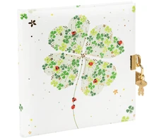 Užrašų knygelė - GOLDBUCH 44423 Lucky Clover 96 Puslapių, Užraktas, 17x17 cm, Balta