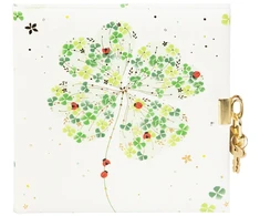 Užrašų knygelė - GOLDBUCH 44423 Lucky Clover 96 Puslapių, Užraktas, 17x17 cm, Balta
