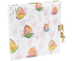 Užrašų knygelė - GOLDBUCH 44589 Mariposa 96 Puslapių 17x17 cm Su Užraktu Balta