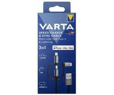 Varta 3in1 Speed Charge &amp; Sync Cable 57937 laidas