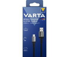 Varta Speed Charge &amp; Sync Cable USB A - USB Type C 57935 laidas