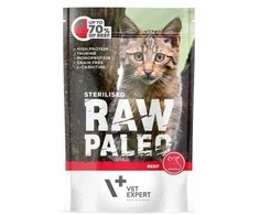 Vetexpert Drėgnas Kačių Maistas - RAW PALEO Suaugusių sterilizuotų kačių Jautiena 100 g