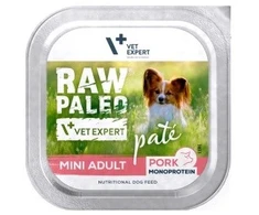 Vetexpert RAW PALEO Pâte Mini Adult Pork – drėgnas ėdalas šunims – 150g