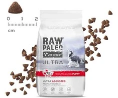 Vetexpert Šunų maistas - RAW PALEO Ultra Medium &amp; Large Puppy jautiena 10 kg