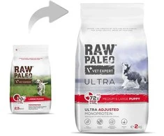 Vetexpert Šunų maistas - RAW PALEO Ultra Medium &amp; Large Puppy jautiena 2kg