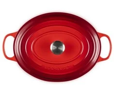 Virtuvės Indai - Le Creuset Signature Keptuvė 8.9L Ovali Enameled Ketaus Vyšninė Raudona