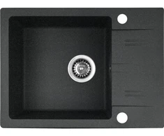 PYRAMIS LEFKADA sink (59x44) 1B 1D juodas + Lungo volcano Juodas Edition tap - 070261111LBE