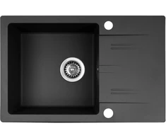 PYRAMIS LEFKADA sink (68x44) 1B 1D juodas + Flessi Juodas Edition tap - 070 260 611F