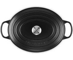 Virtuvinis Indas - Le Creuset Signature Keptuvė 8.9L Emaliuotas Ketaus Karščiui Atsparus Juodas
