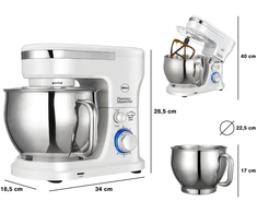 Virtuvinis kombainas Planetinis Maišytuvas - ELDOM WRK1300 Dulce 1300 W, 5L Dubuo, 6 Greičių Baltas