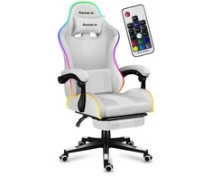 Žaidimų kėdė Huzaro Force 4.7 RGB, Baltos spalvos