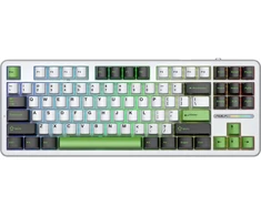 Žaidimų Klaviatūra - AULA Gasket F87 Thunder Tenkeyless RGB Wireless/USB Juoda Pilka Mediena V3
