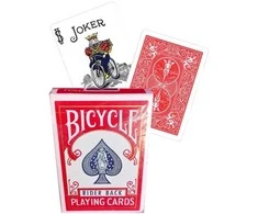 Žaidimų Kortos - Bicycle Rider Back 808 Standartinės Pokerio 52 Kortos + 2 Džokeriai Raudoni